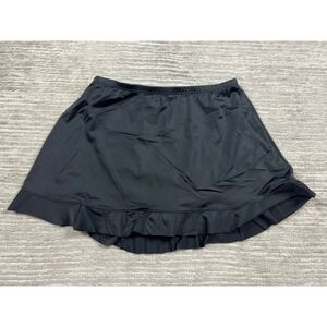 Unbranded Swim Skirt Women 14 Black Ruffle Hem Solid Stretch Beachwear 7006699